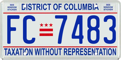 DC license plate FC7483