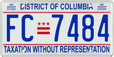 DC license plate FC7484