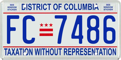 DC license plate FC7486