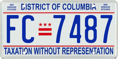 DC license plate FC7487