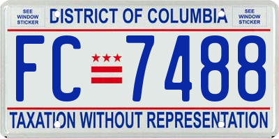 DC license plate FC7488