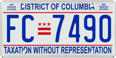 DC license plate FC7490