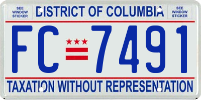 DC license plate FC7491