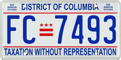 DC license plate FC7493