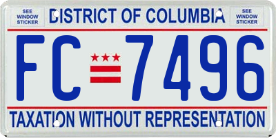 DC license plate FC7496