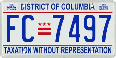 DC license plate FC7497