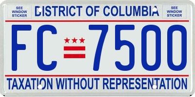 DC license plate FC7500