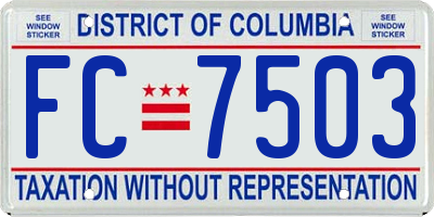 DC license plate FC7503