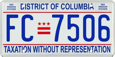 DC license plate FC7506