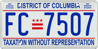 DC license plate FC7507