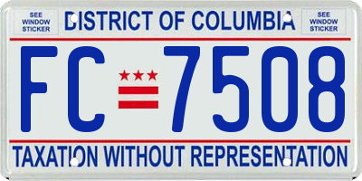 DC license plate FC7508