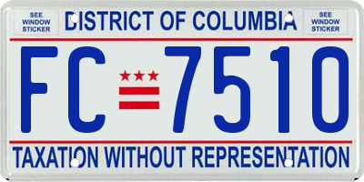 DC license plate FC7510