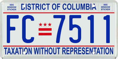 DC license plate FC7511