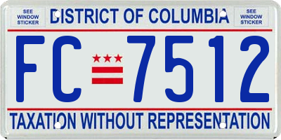 DC license plate FC7512