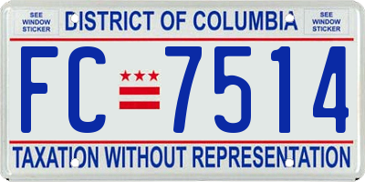 DC license plate FC7514