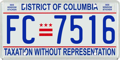 DC license plate FC7516