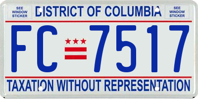 DC license plate FC7517