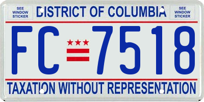 DC license plate FC7518