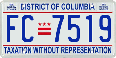 DC license plate FC7519