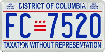 DC license plate FC7520