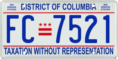 DC license plate FC7521