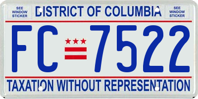 DC license plate FC7522