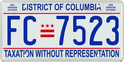 DC license plate FC7523