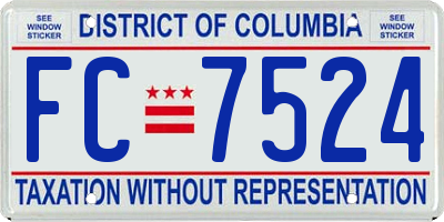 DC license plate FC7524