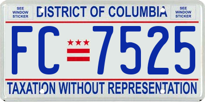 DC license plate FC7525