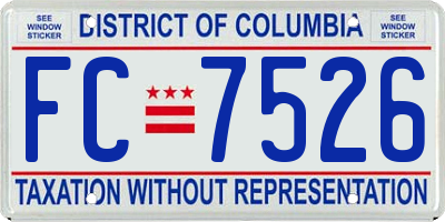 DC license plate FC7526