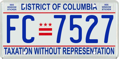 DC license plate FC7527