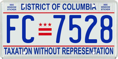 DC license plate FC7528