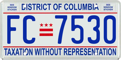 DC license plate FC7530