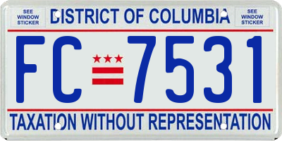 DC license plate FC7531