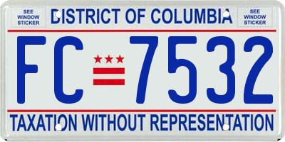 DC license plate FC7532