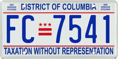 DC license plate FC7541