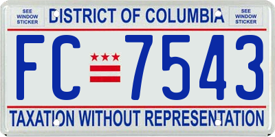 DC license plate FC7543