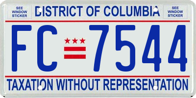 DC license plate FC7544