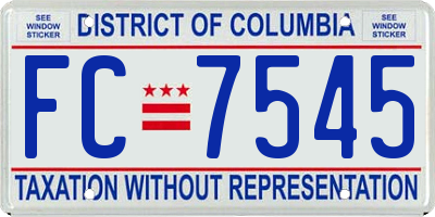 DC license plate FC7545