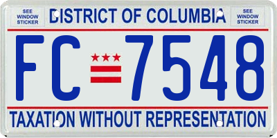 DC license plate FC7548
