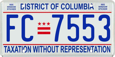 DC license plate FC7553