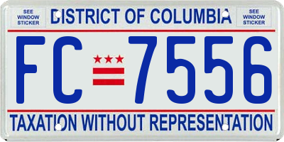 DC license plate FC7556