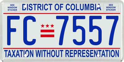 DC license plate FC7557