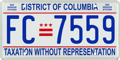DC license plate FC7559
