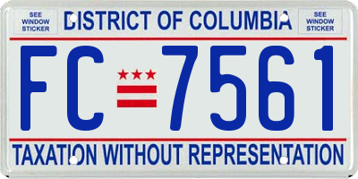 DC license plate FC7561