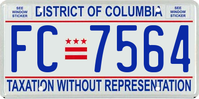 DC license plate FC7564