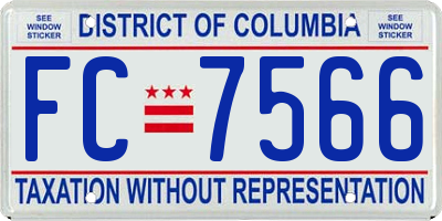 DC license plate FC7566