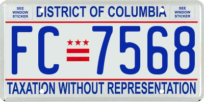 DC license plate FC7568