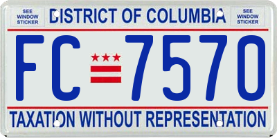 DC license plate FC7570