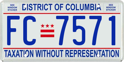 DC license plate FC7571